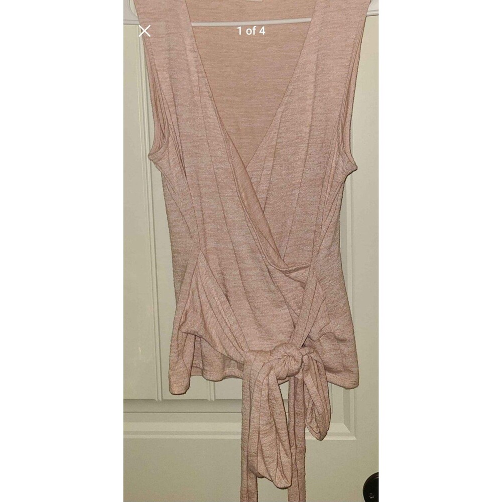 Gap super soft pink wrap top size medium